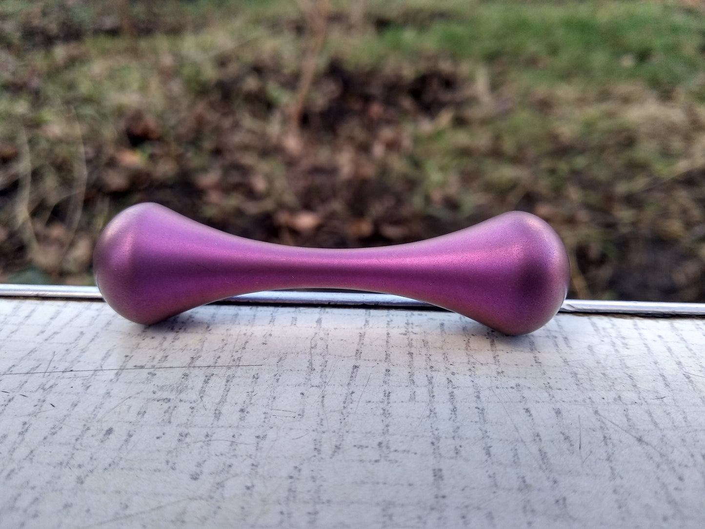 Titanium knuckle roller, Stonewash finish, skill toy, fidget toy, anodized titanium