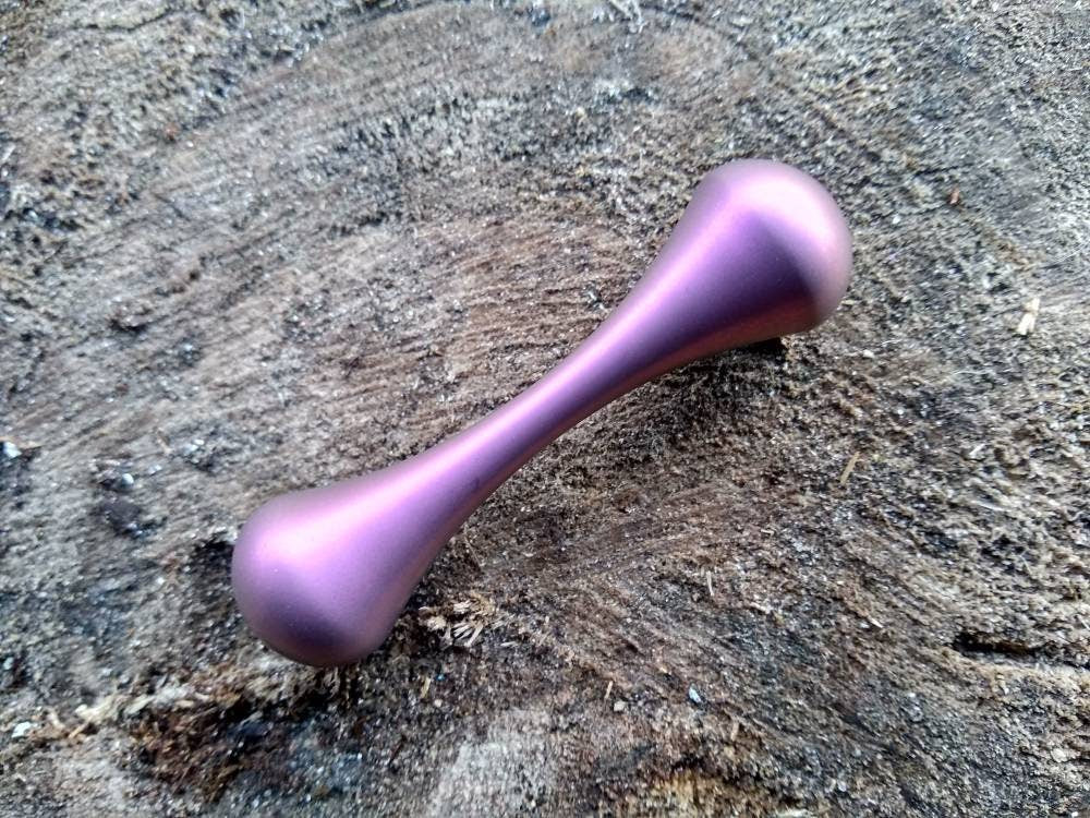 Titanium knuckle roller, Stonewash finish, skill toy, fidget toy, anodized titanium