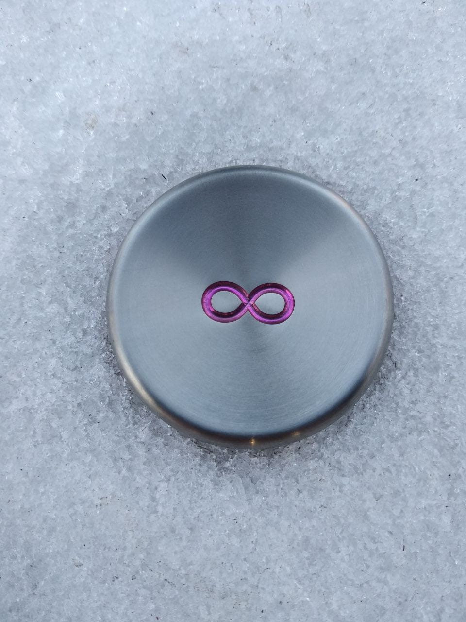 Titanium contact coin "Infinite Wave", skill toy, Fidget stone, worry coin, pocket toy, one side engrave