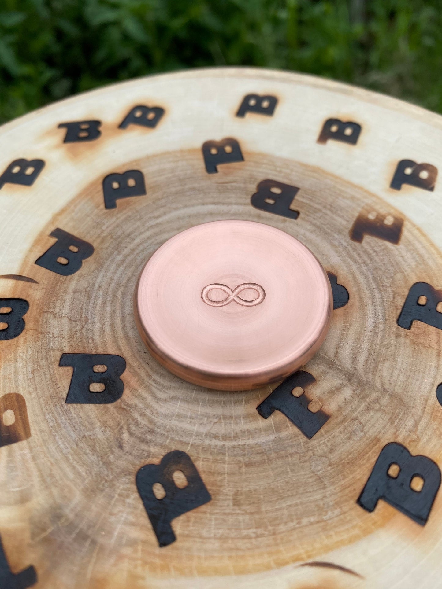 Copper brass contact coin "Infinite Wave", skill toy, Fidget stone, worry coin, pocket toy, one side engrave