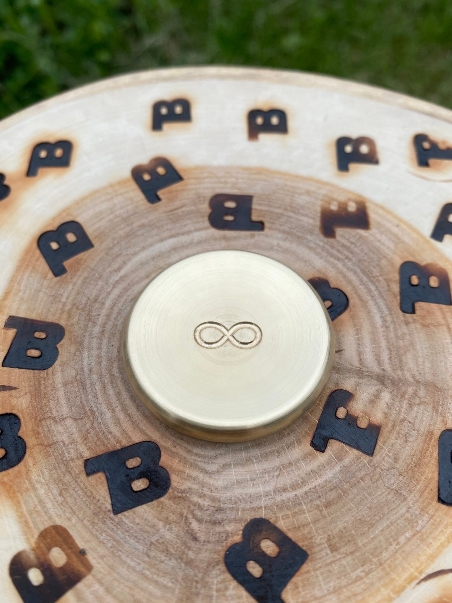 Copper brass contact coin "Infinite Wave", skill toy, Fidget stone, worry coin, pocket toy, one side engrave