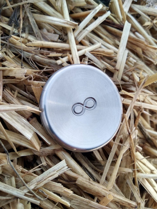 Titanium contact coin "Infinite Wave", skill toy, Fidget stone, worry coin, pocket toy, one side engrave