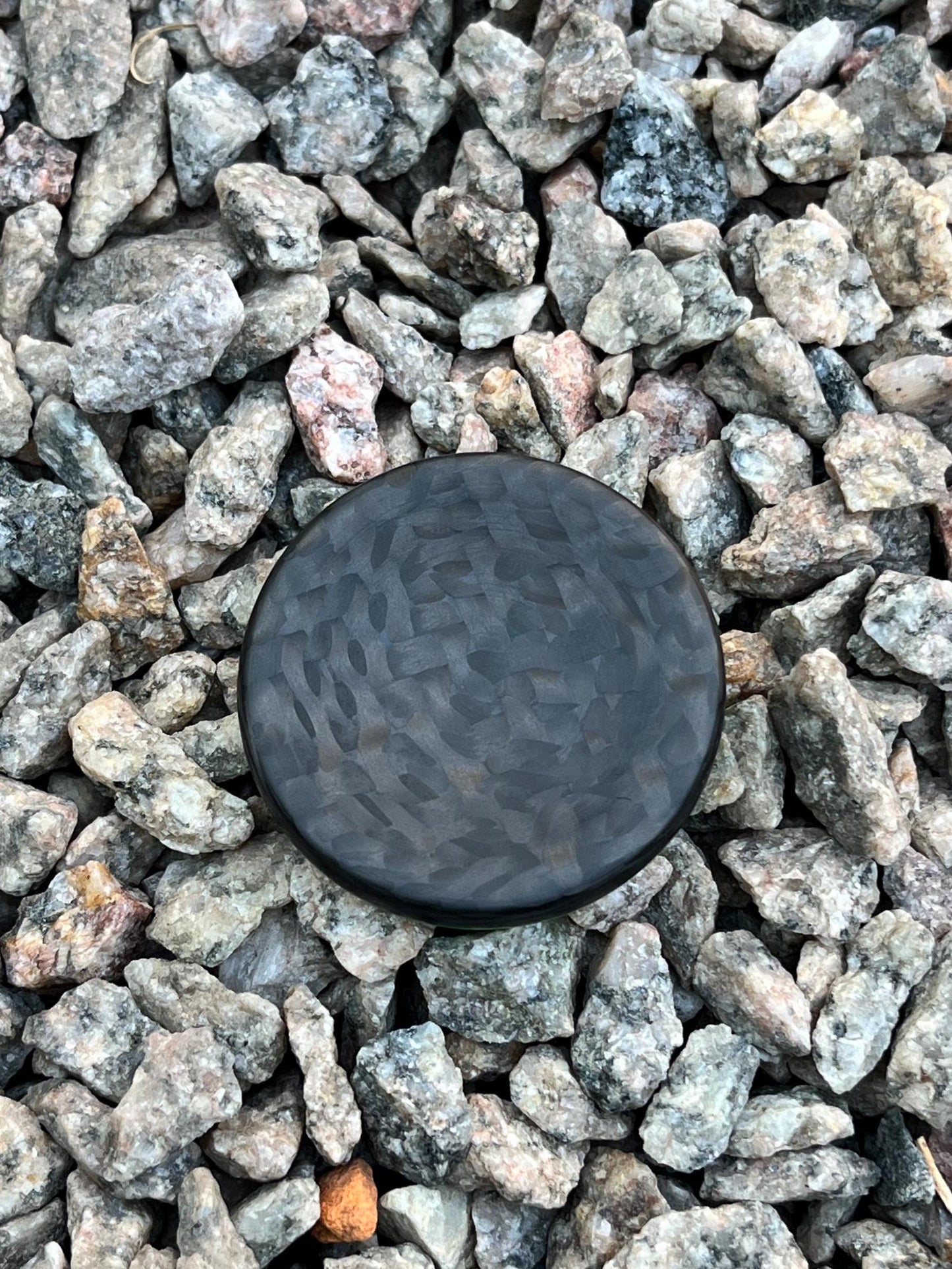 Сontact coin BLACKOUT carbon fiber edition, green glow skill toy, glowing fidget toy, worry coin, worry stone, gift for friend.